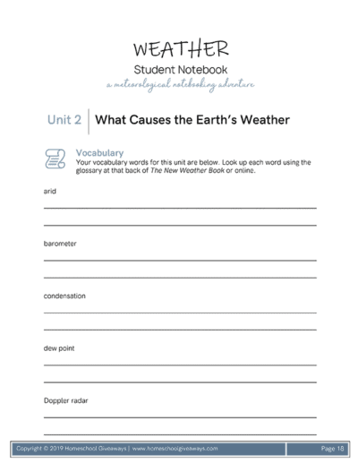 The Weather Student Notebook