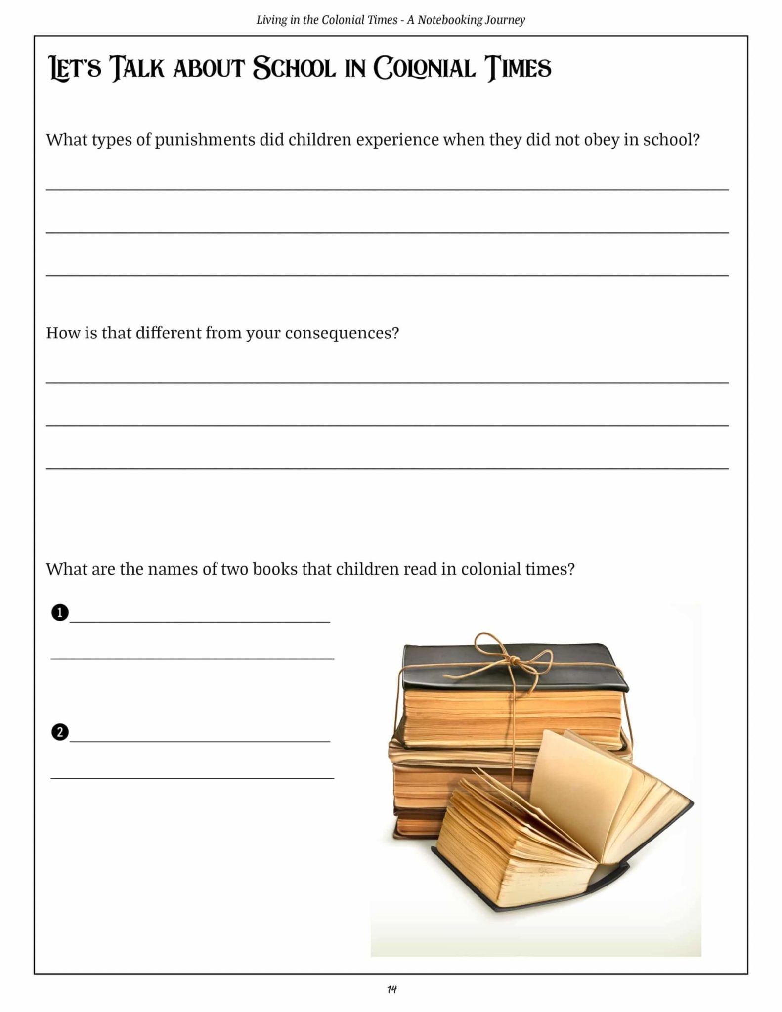 Living in Colonial Times - A Notebooking Journey Through History