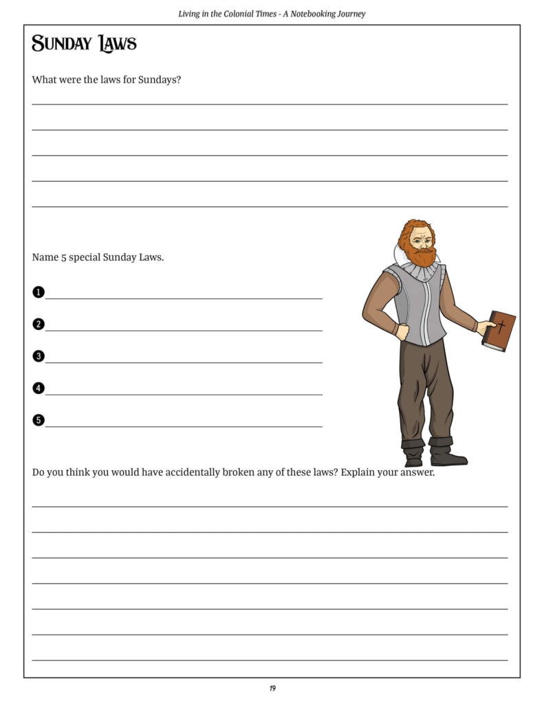 Living in Colonial Times - A Notebooking Journey Through History
