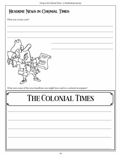 Living in Colonial Times - A Notebooking Journey