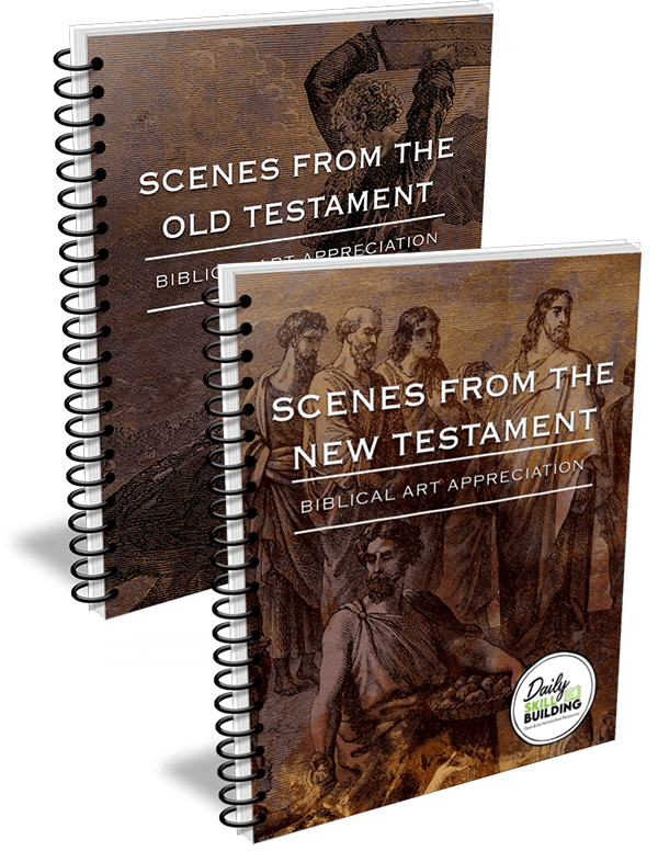 two books that say Scenes from the new Testament