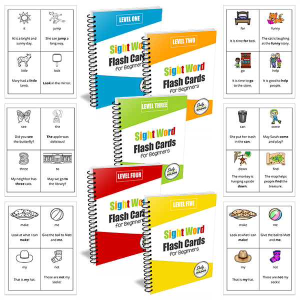 Sight Words Flash Cards for Beginners Bundle