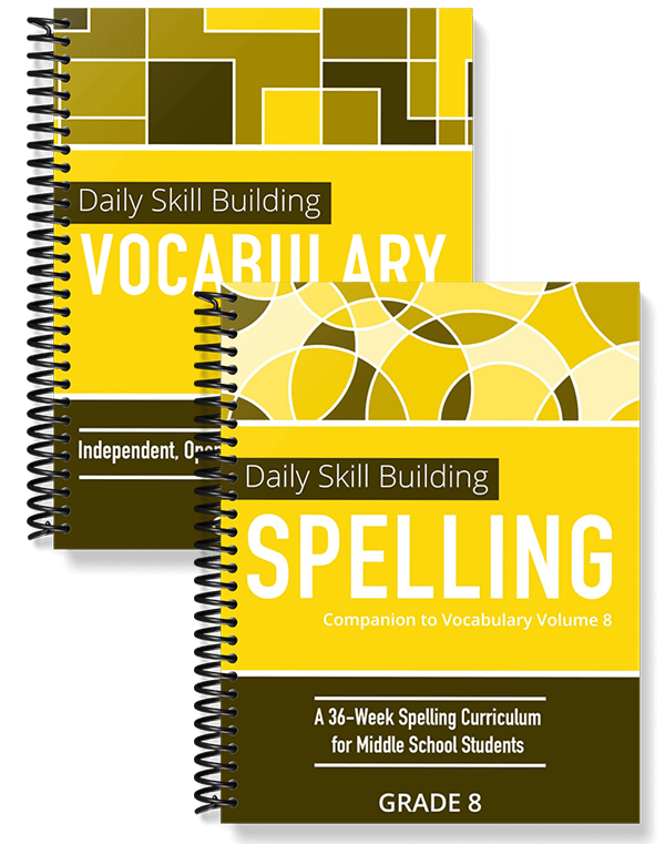 Daily Skill building: Vocabulary and Spelling Grade 8 Bundle