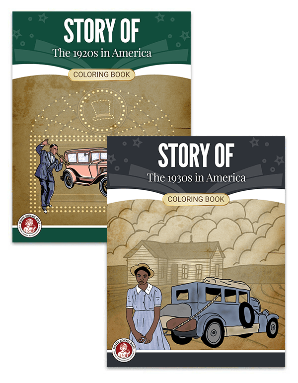 Story of the 1920s & 1930s Coloring Book Set