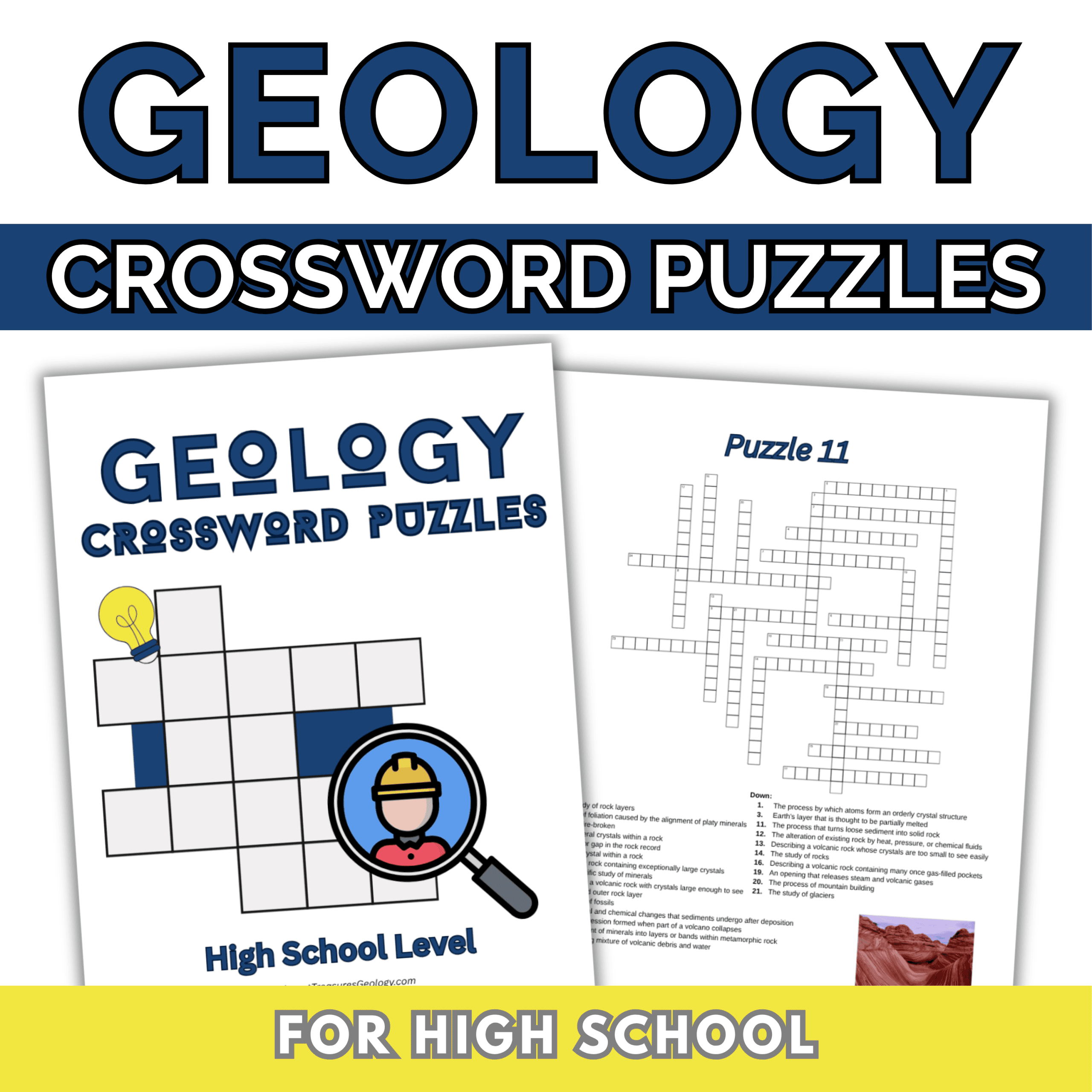 Geology Crossword Puzzles for High School