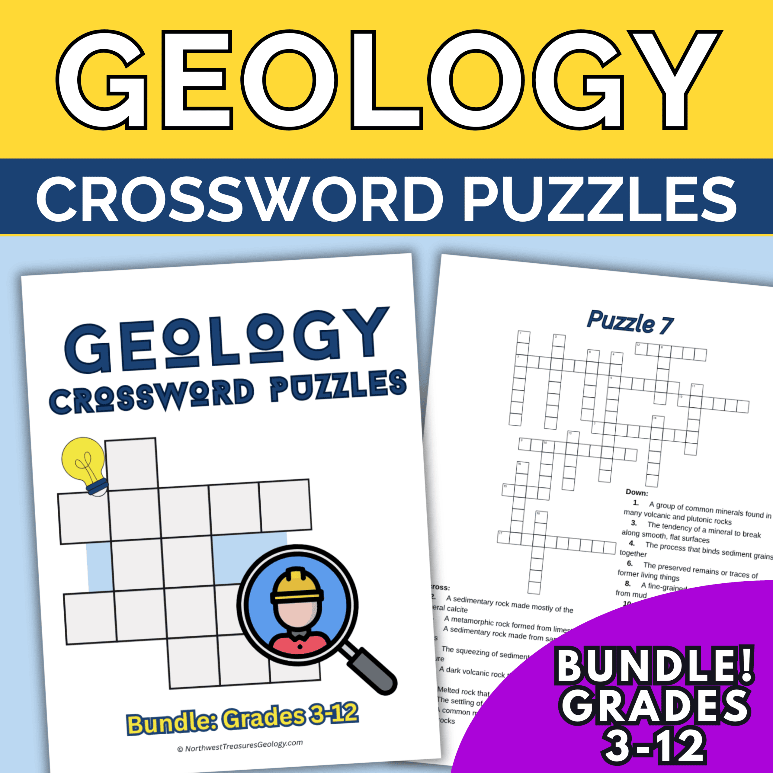 Geology Crossword Puzzle Bundle